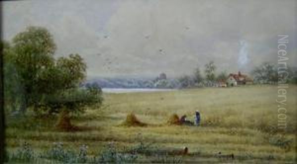 Figures In A Field Oil Painting by St. Clair Augustin Mulholland