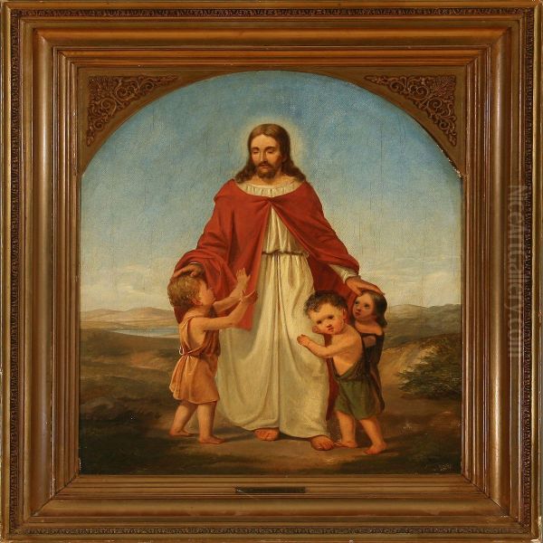 Jesus Christ Withchildren Oil Painting by Adam Muller