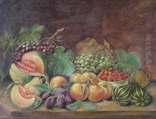 Obststilleben Auf Einem Tisch Oil Painting by C. Muller