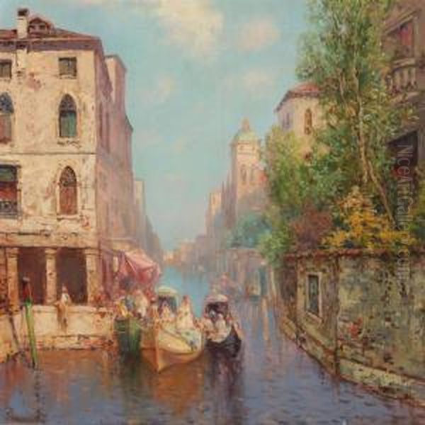 Scenry From Venice Oil Painting by Carl Muller