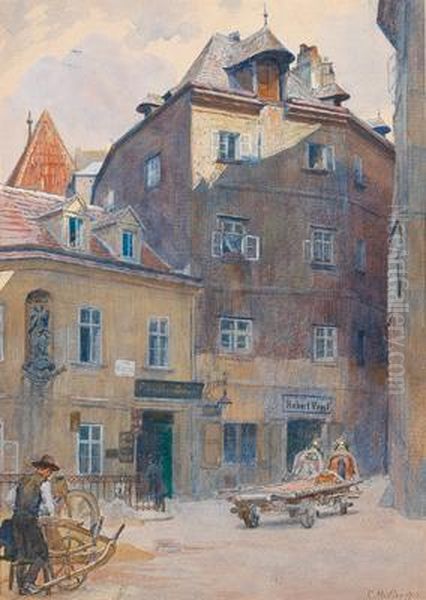 Griechengasse Oil Painting by Carl Muller