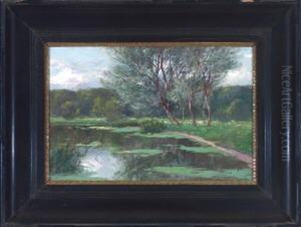 Weiden Am Bachufer Oil Painting by Carl Wilhelm Muller