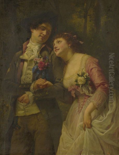 The Betrothed Oil Painting by Charles-Louis Mutler