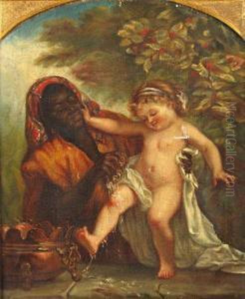 La Toilette De L'enfant Oil Painting by Charles-Louis Mutler