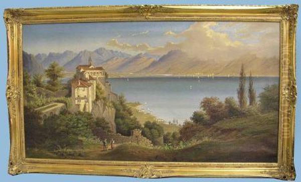 Blick Auf Den Lago Maggiore Oil Painting by Franz Adolf C. Muller