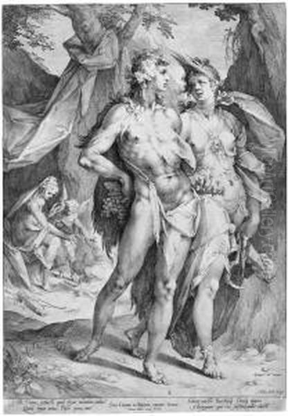 Bacchus Und Ceres Oil Painting by Jan Harmensz. Muller