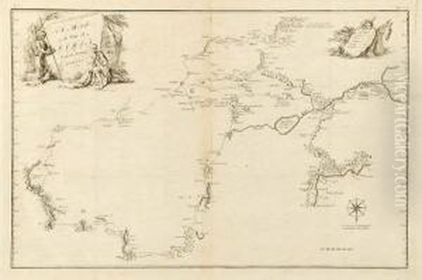 A Map Of Part Of Syria. Oil Painting by Johann Sebastian Muller