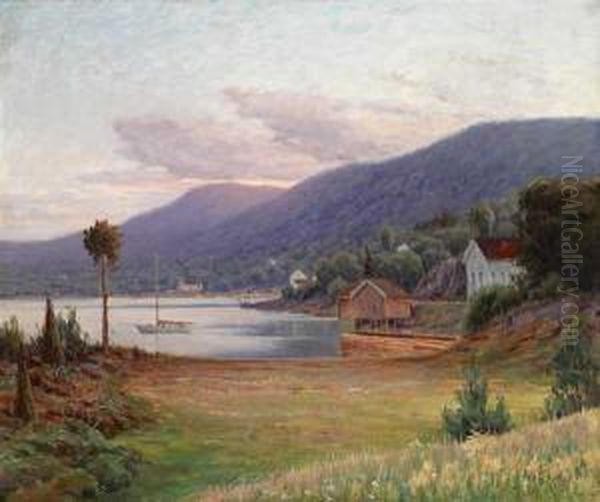 Fra Holefjaer Ved Christiansund Oil Painting by Johannes Muller