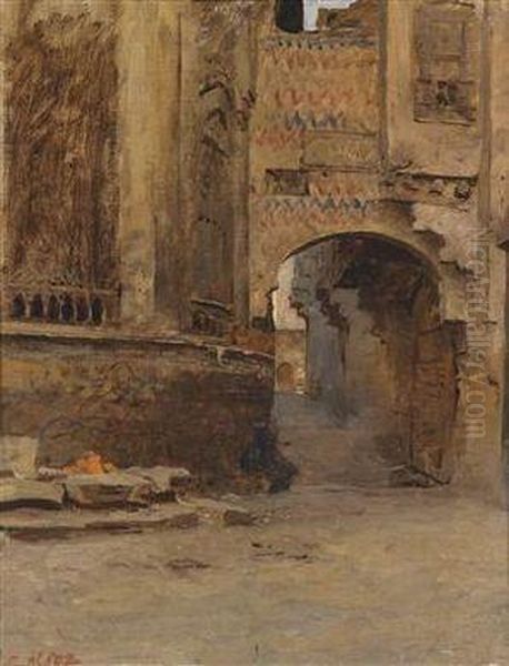 Archway In Cairo Oil Painting by Leopold Carl Muller