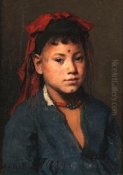 Portrait Of A Tattooed Lady Oil Painting by Maria Muller