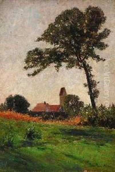 Landschaft Mit Kirche Oil Painting by Peter Paul Muller