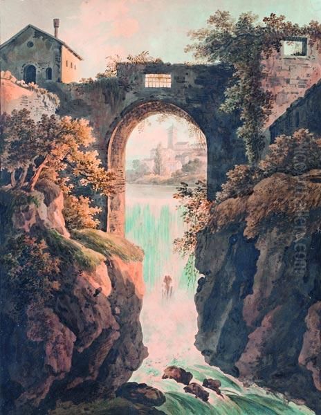 La Prima Cascata, Tivoli Oil Painting by Rudolph Muller