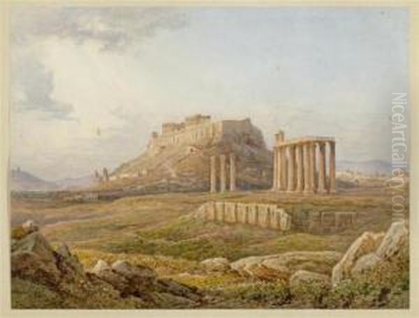 View Of
The Acropolis Of Athens Oil Painting by Rudolph Muller