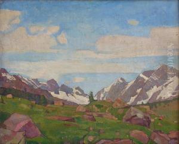 Paysage Montagneux Oil Painting by William Muller