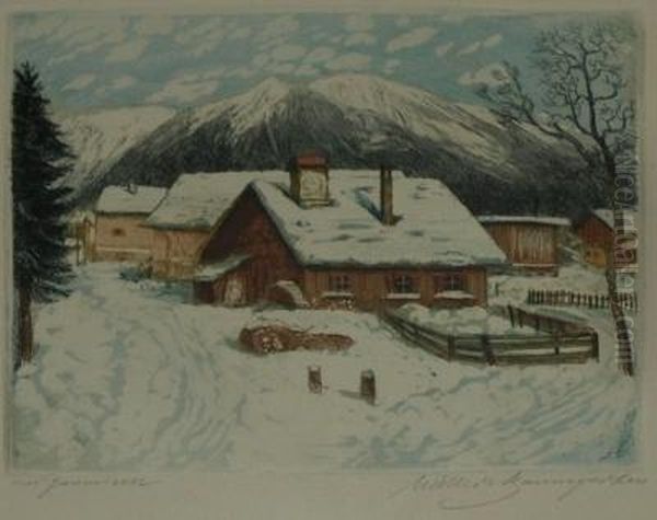 Farbradierung Oil Painting by Karl Muller-Baumgarten