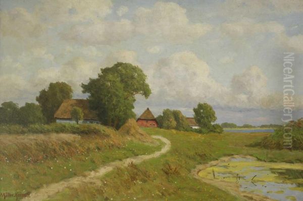 Boddenlandschaft Im Sommer, Wohl Ahrenshoop Oil Painting by Paul Muller-Kaempff