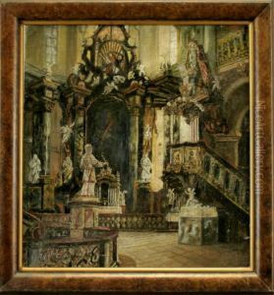 Kircheninneres Oil Painting by Ernst Muller-Scheessel