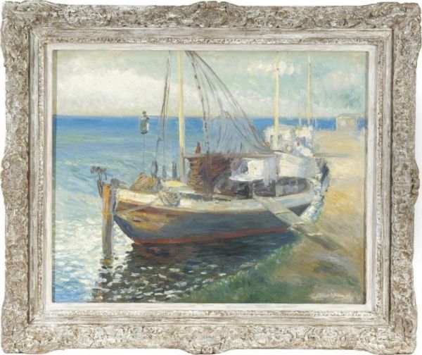 Ol/lwd. 68 X 82 Cm. Sign. Und Dat. R. U.: Muller-scheessel 1926. Impressionistenrahmen. Verso Drei Flicken. Oil Painting by Ernst Muller-Scheessel