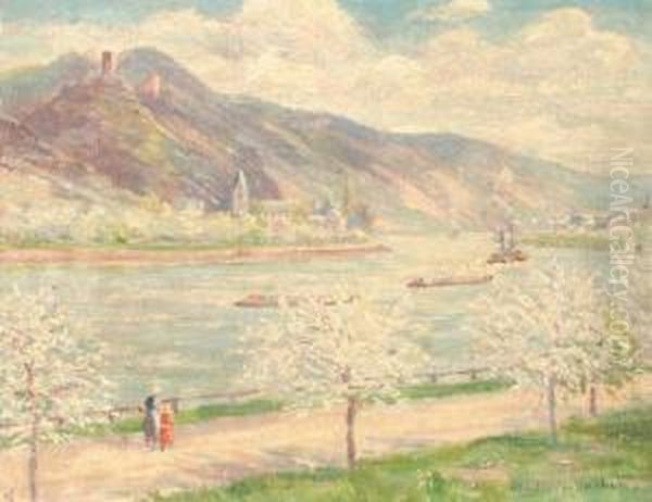 Bornhofen Am Rhein Oil Painting by Peter Paul Muller-Werlau