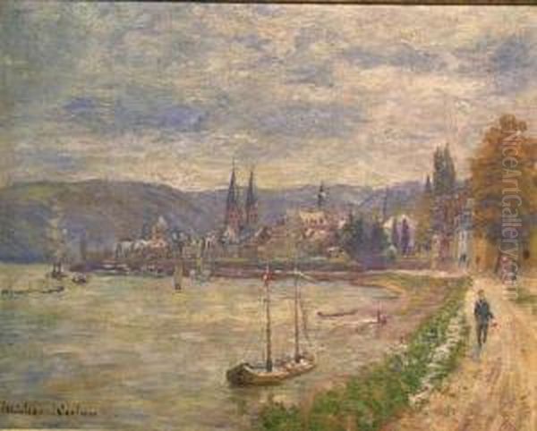 Along The Rhein Oil Painting by Peter Paul Muller-Werlau