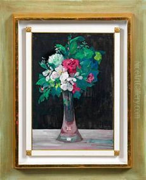 Blumenstillleben Oil Painting by Anton Muller-Wischin