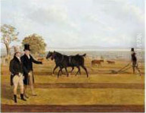 Sir Charles Morgan At The Castelton Ploughing Match Oil Painting by James Flewitt Mullock