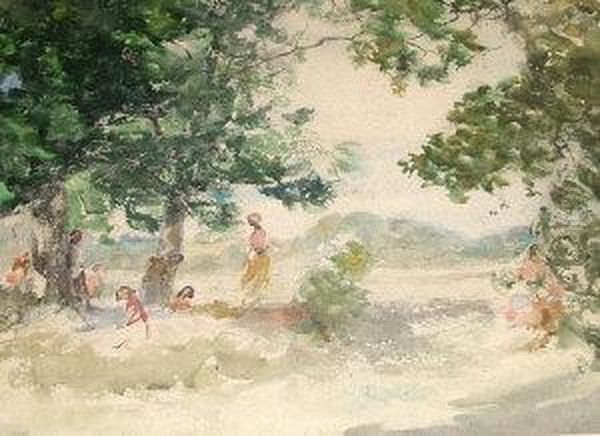 Summer Picnic Oil Painting by Frederick C. Mulock