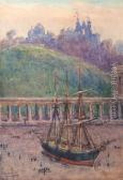 Greenwich Oil Painting by Frederick C. Mulock