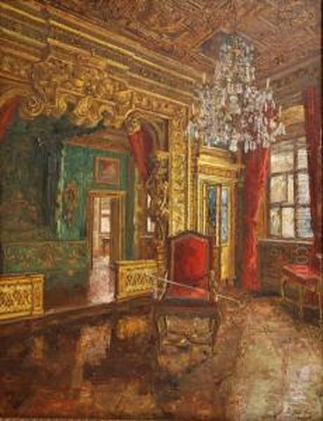 Interno Di Palazzo Oil Painting by Franz Multerer