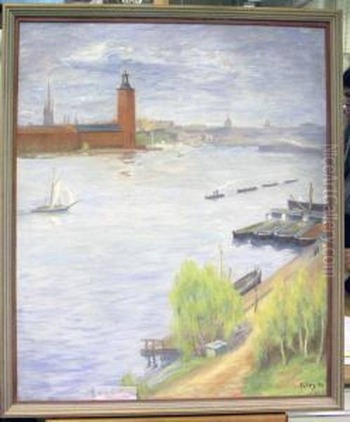 Stockholms Stadshus. Oil Painting by Andreas Paul Multz