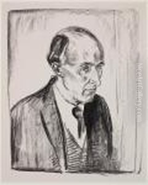 Munch Und Director Ludvig Didrichsen Oil Painting by Edvard Munch