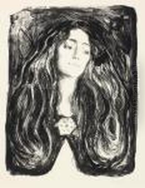 Die Brosche, Eva Mudocci Oil Painting by Edvard Munch