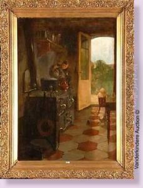 Cuisine Animee Oil Painting by Leon Mundeleer