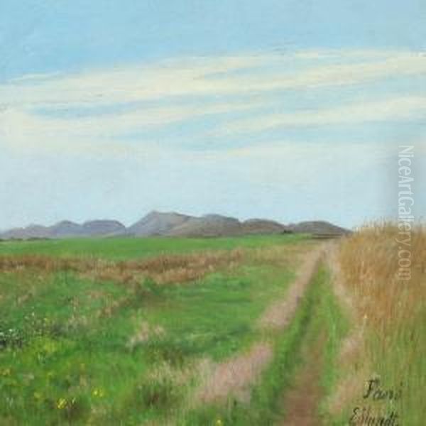 Danish Summer Landscape With View Over Fields Oil Painting by Emilie Mundt