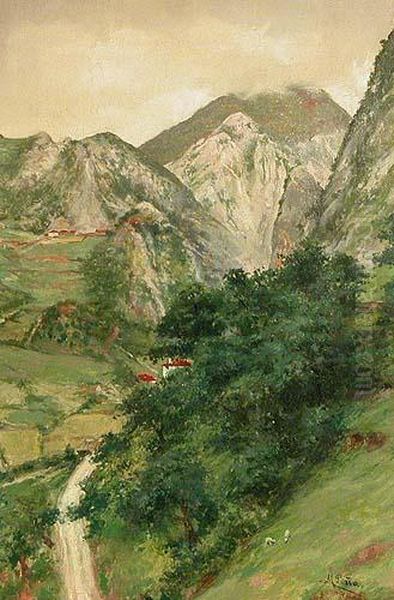 Picos De Europa Oil Painting by Maximo Pena Munoz