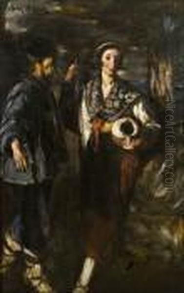 Aldeanos Vascos Oil Painting by Jose Maria Munoz Melgosa