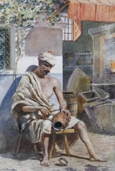 Moro Artesano Oil Painting by Joaquin Munoz Morillejo