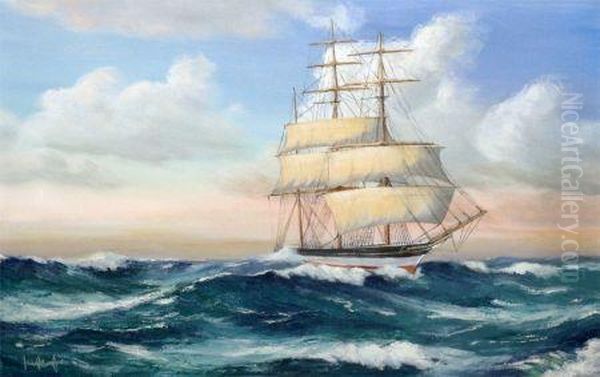 Barque Loch Doon Oil Painting by Hugh Munro