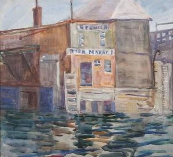 Fish Market Oil Painting by Sarah Sewell Munroe