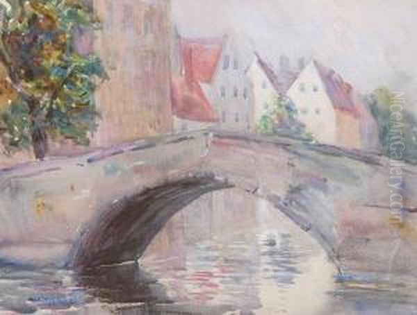 Town View With Bridge by Sarah Sewell Munroe