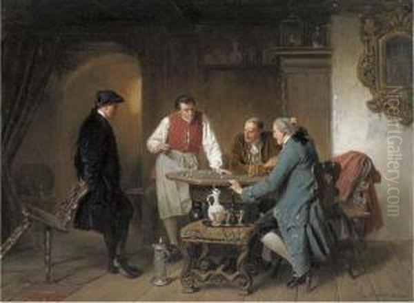 The Gamblers Oil Painting by Joseph Munsch