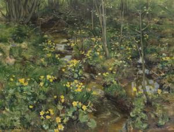 Marigolds Oil Painting by Gerhard Peter Frantz Munthe