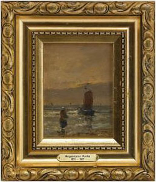 Segelbat Vidstrand Oil Painting by Gerhard Arij Ludwig Morgenstje Munthe