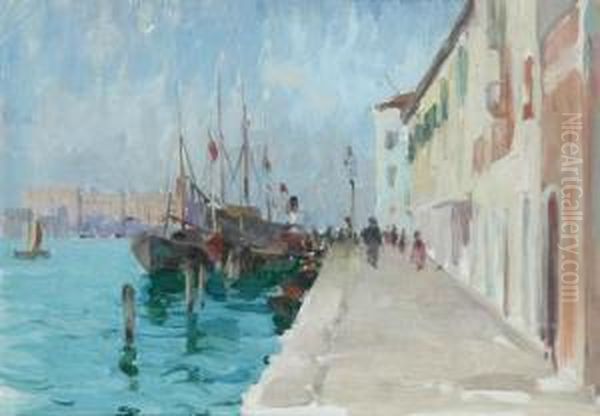 Moored Boats Venice by Josephine Muntz-Adams