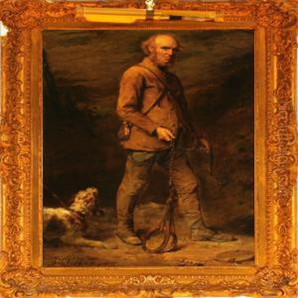 With His Dog Oil Painting by Alphonse Frederic Muraton