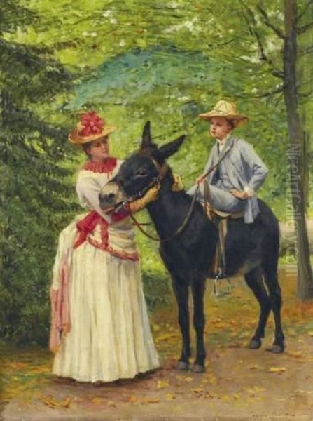 La Promenade A Dos D'ane Oil Painting by Louis Muraton