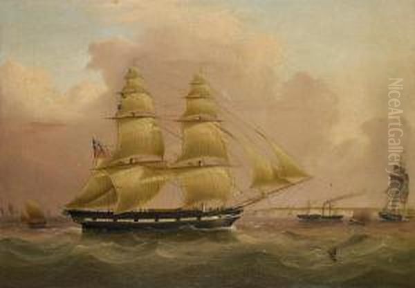 The Trading Brig Oil Painting by J. Murday