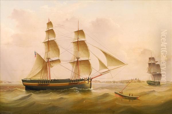 The Ship Maxwell Offthe Coast Oil Painting by J. Murday