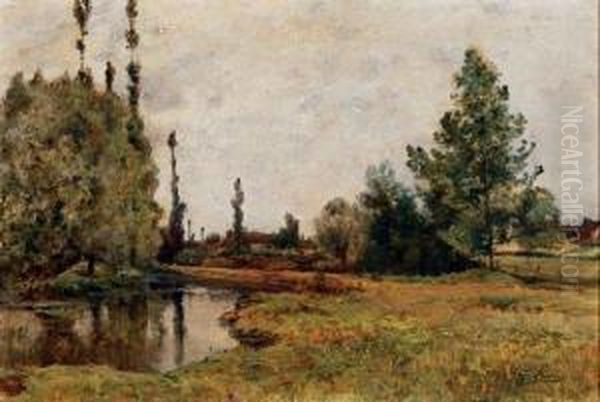 Bord De Riviere Oil Painting by Auguste Muri