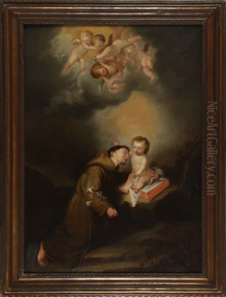 Santo Antonio Com O Menino E Anjos Oil Painting by Bartolome Esteban Murillo